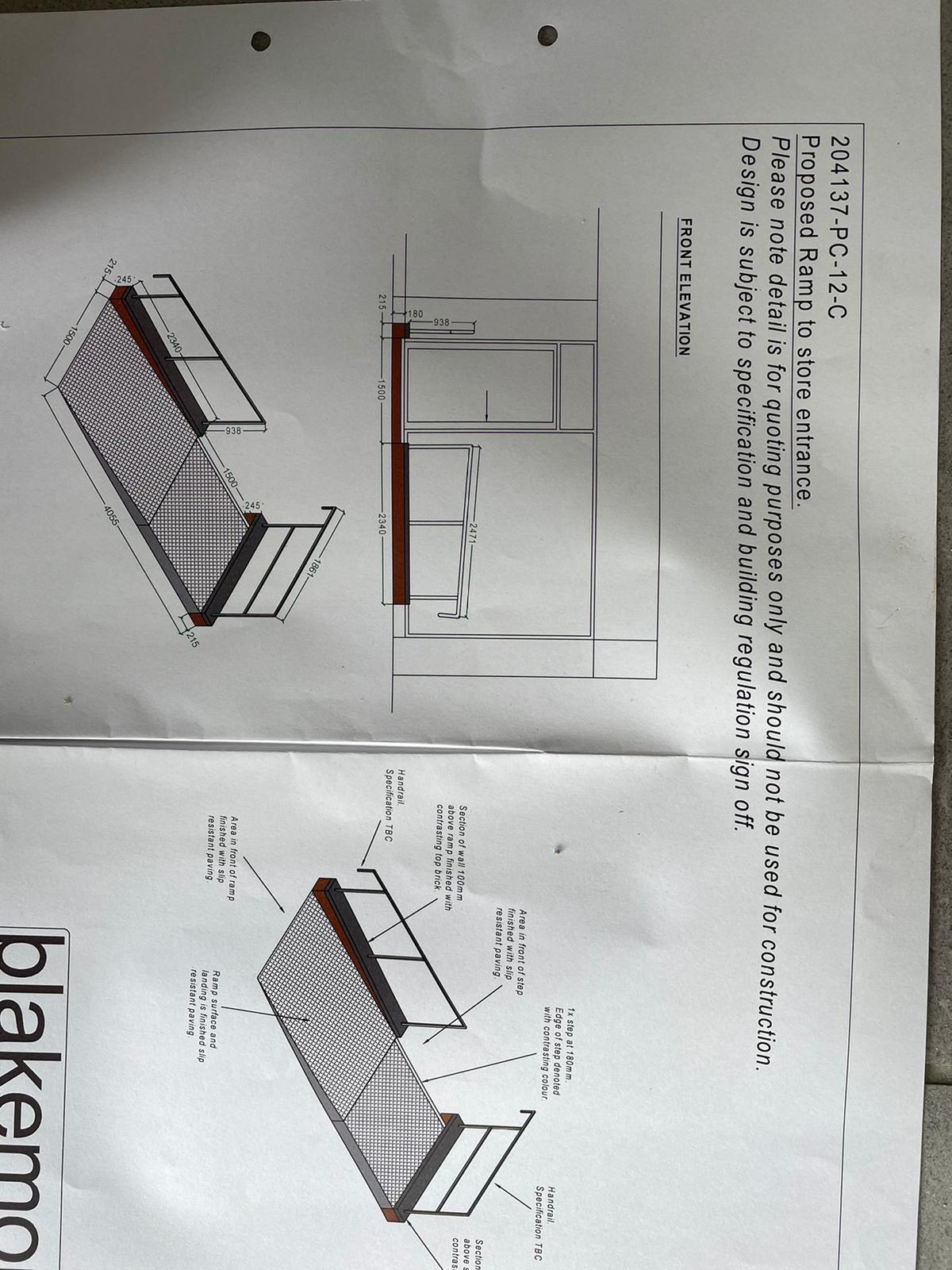Commercial access ramp drawing
