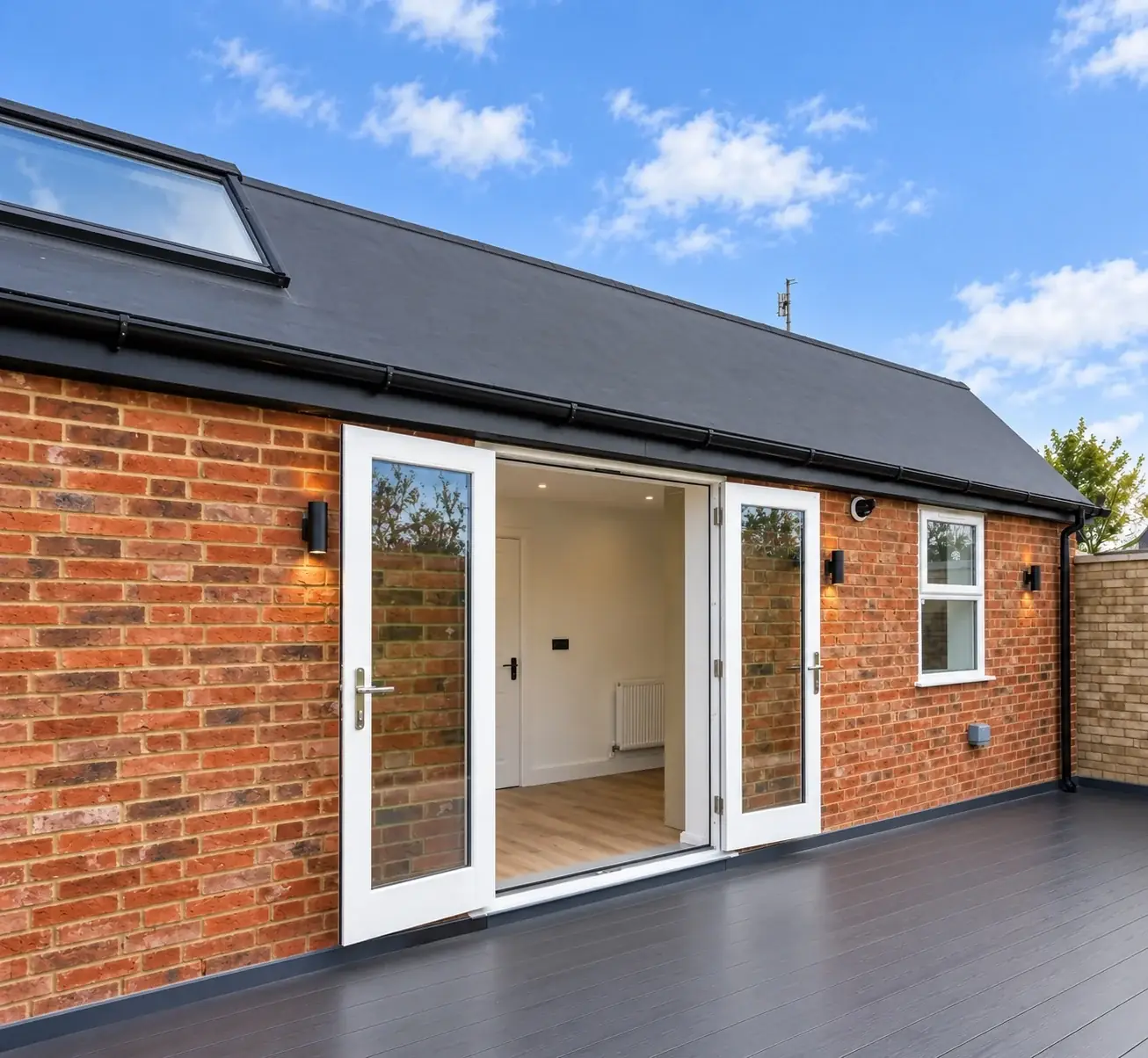 Completed roof terrace area at the Henley-on-Thames development